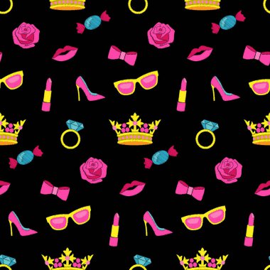 Kız moda nakış seamless modeli