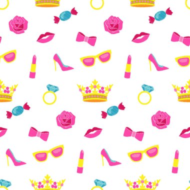 Kız moda nakış seamless modeli