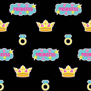 Prenses moda nakış seamless modeli