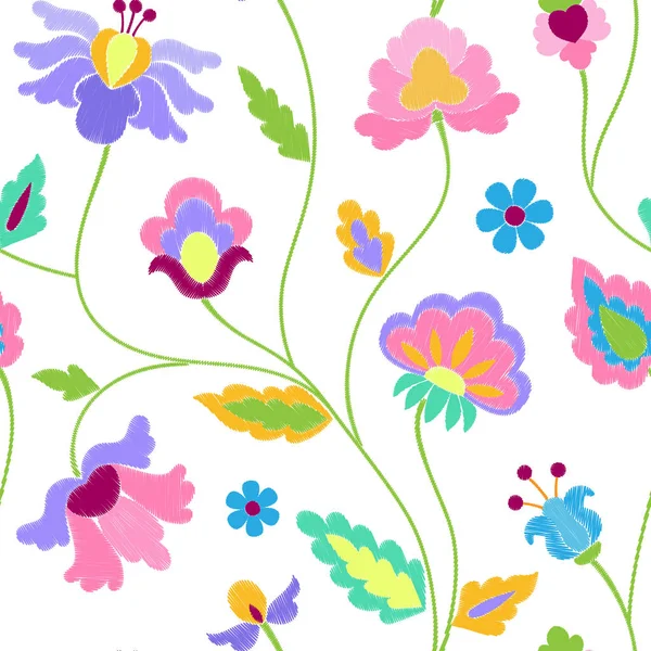 Fantezi çiçek nakış Seamless Modeli