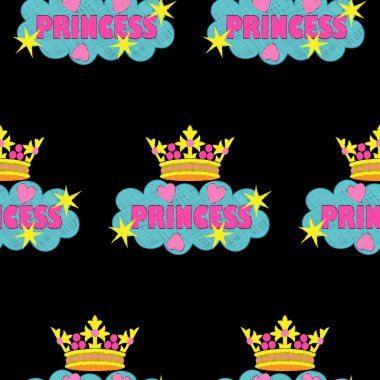 Prenses moda nakış seamless modeli