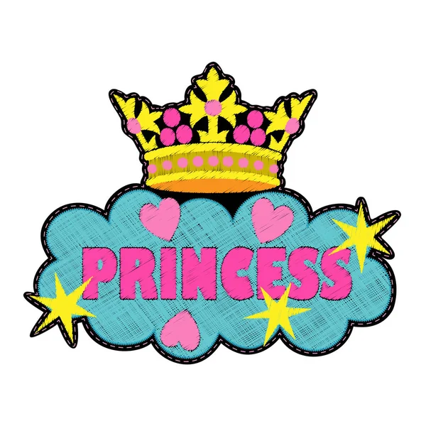 Prinzessin Mode Stickereiaufnäher — Stockvektor