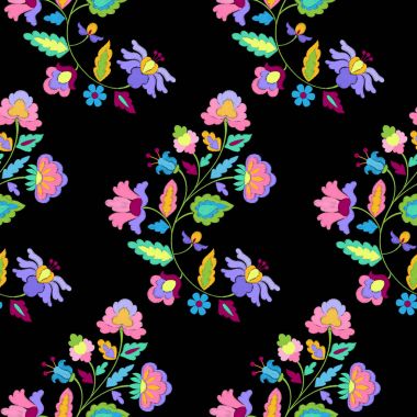 Fantezi çiçek nakış Seamless Modeli