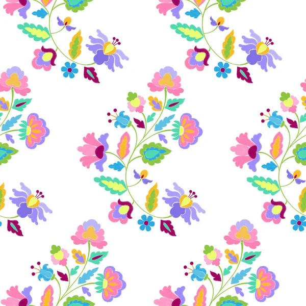 Fantezi çiçek nakış Seamless Modeli