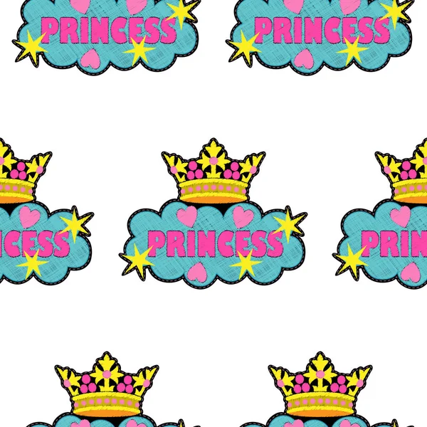 Prenses moda nakış seamless modeli