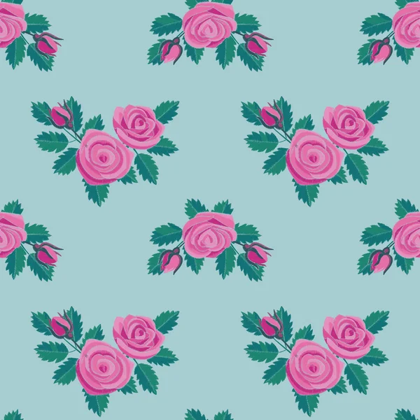 Rose Rose broderie motif sans couture — Image vectorielle