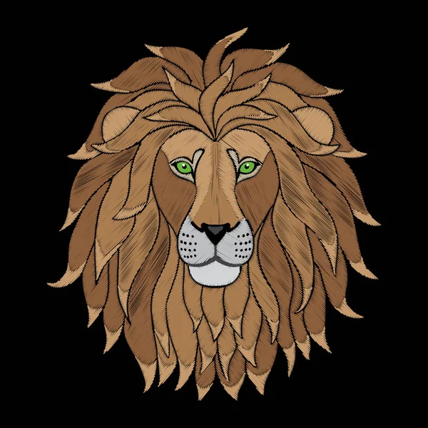 Broderie Tête de lion — Image vectorielle