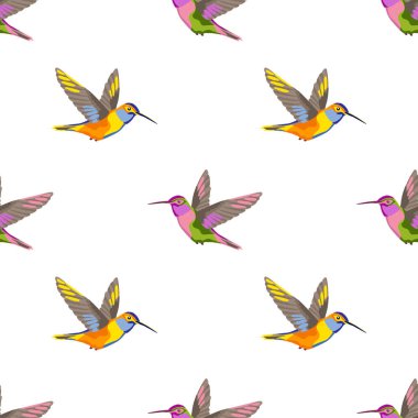 Sinek kuşu nakış seamless modeli