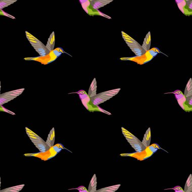 Sinek kuşu nakış seamless modeli