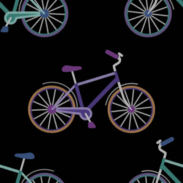 자전거 자 수 완벽 한 패턴 — 스톡 벡터