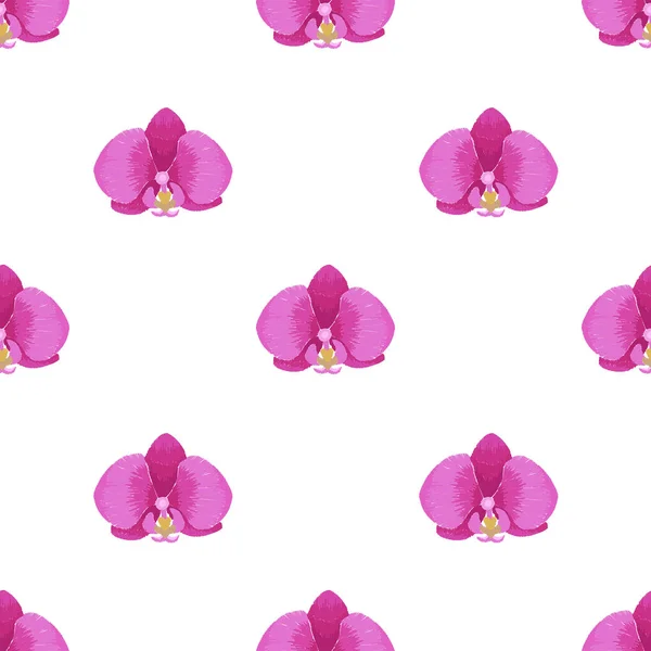 Orchideenstickerei nahtloses Muster — Stockvektor