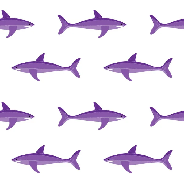 Haai borduurwerk naadloze patroon — Stockvector