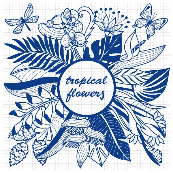 Tropische bloemen Mock Up — Stockvector