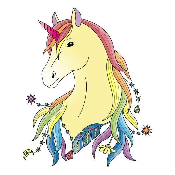 Unicorn färgglada Print — Stock vektor
