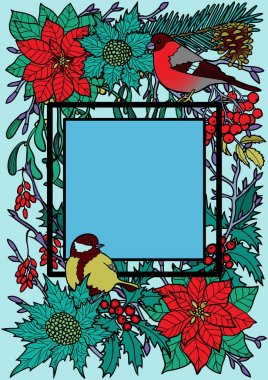 Kış renkli çerçeve