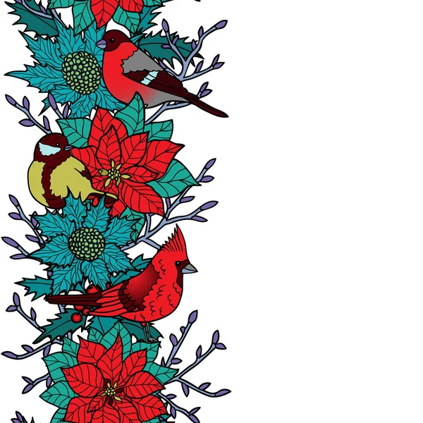 Bordure sans couture colorée d'hiver — Image vectorielle