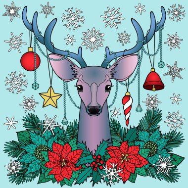 Noel geyiği kompozisyon