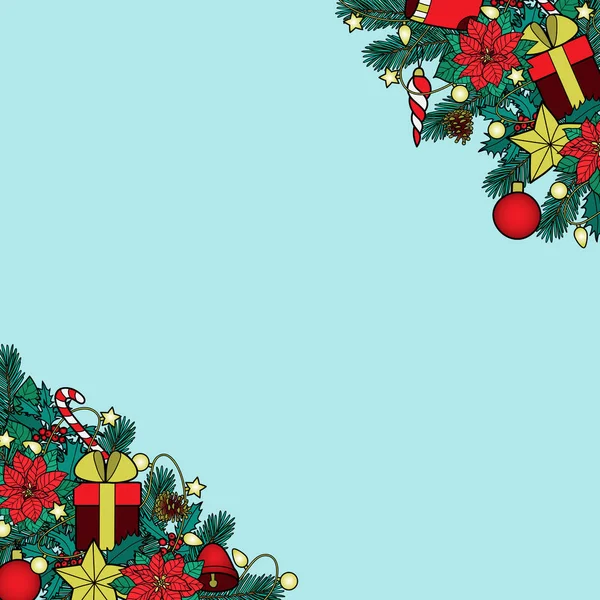 Рождественская красочная угловая композиция — стоковый вектор