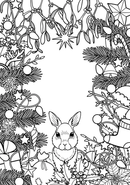 Wesołych Świąt wzór z królika — Wektor stockowy