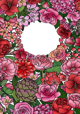 Bahçe çiçek sahte çerçeve yukarı