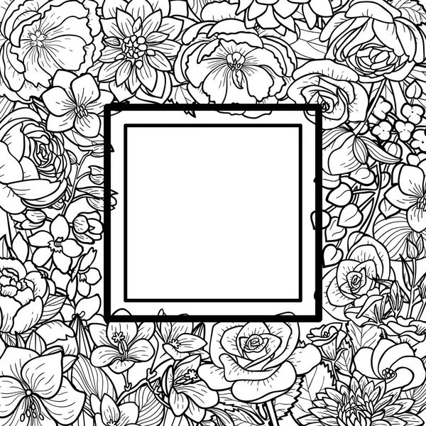 Garden Flowers Frame — Stock Vector
