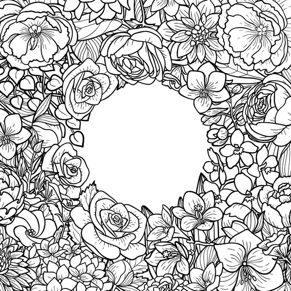 Jardin fleurs cadre — Image vectorielle