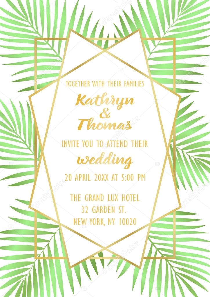 Wedding Tropical Invitation Card