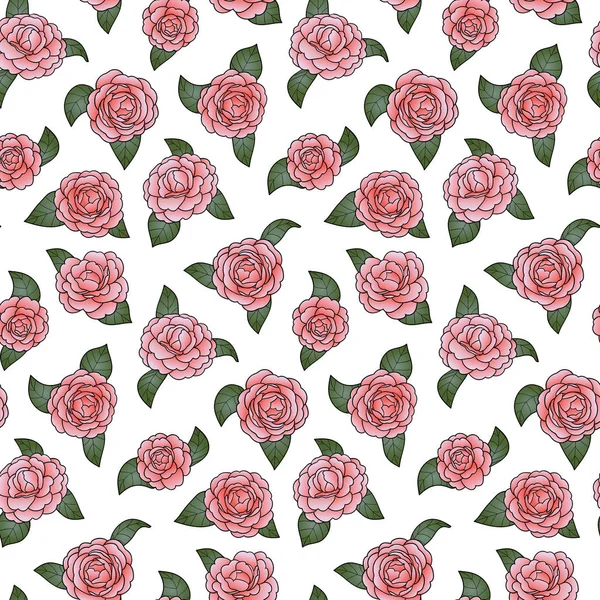 Camellia Modèle sans couture — Image vectorielle
