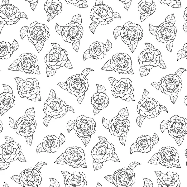 Camellia Modèle sans couture — Image vectorielle