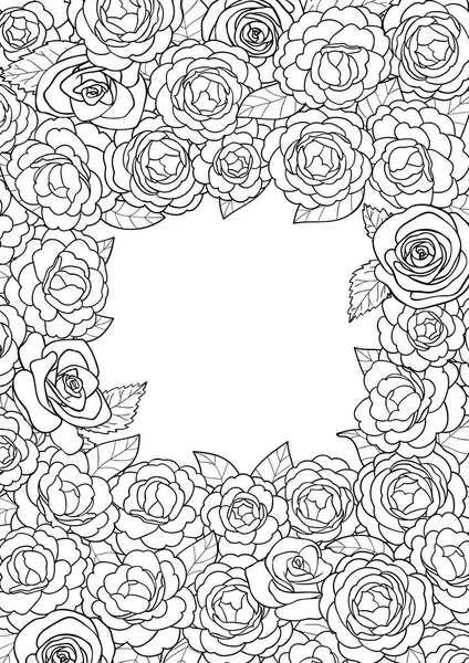 Cadre carré Camellia — Image vectorielle