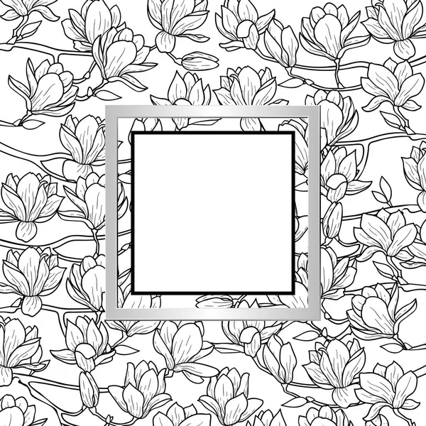 Magnolia Frame Composition — Stock Vector