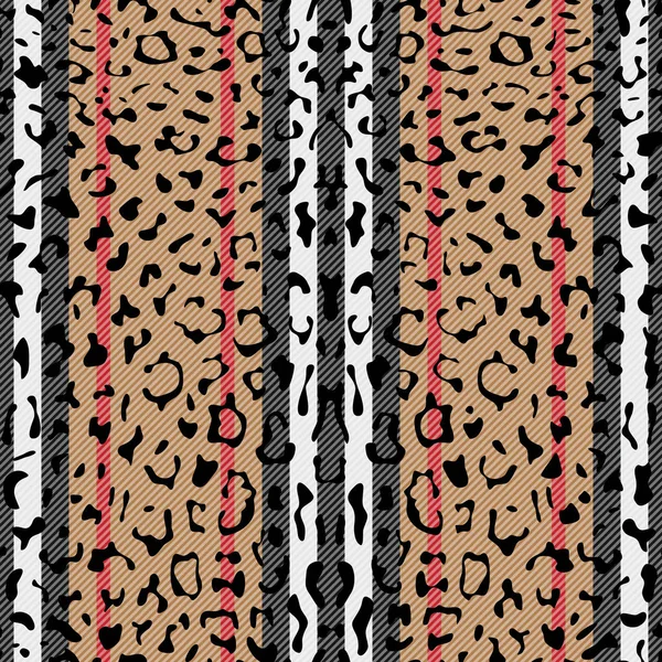 Csíkos Leopard divat Seamless Pattern — Stock Vector