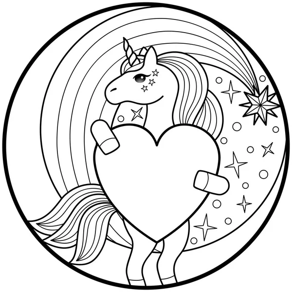 Unicorn ronde afdrukken — Stockvector