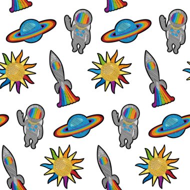 Uzay nakış yama Seamless Modeli