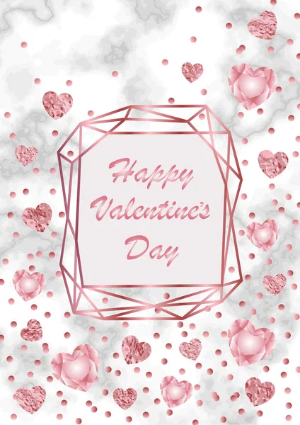 Happy Valentines Day Greeting Card — Stock Vector