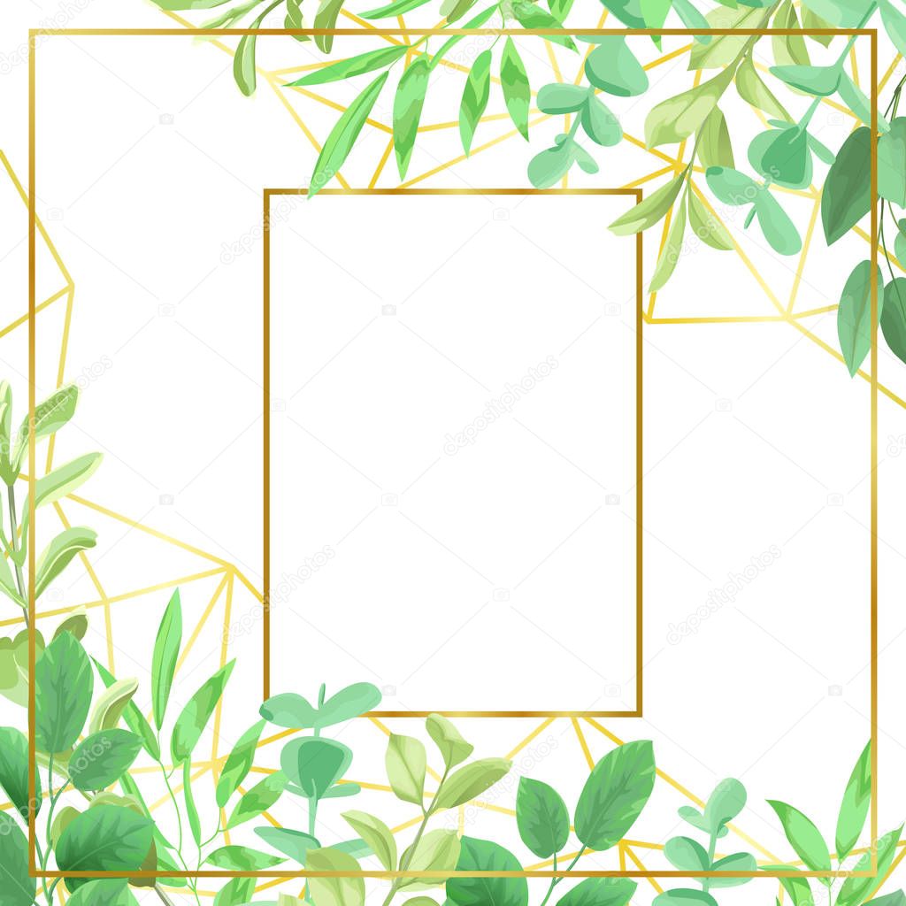 Goldtn Frame and Greenery