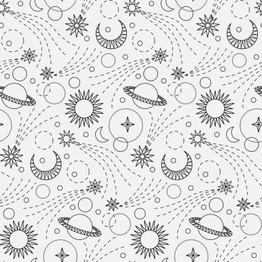 Uzay doodle seamless modeli