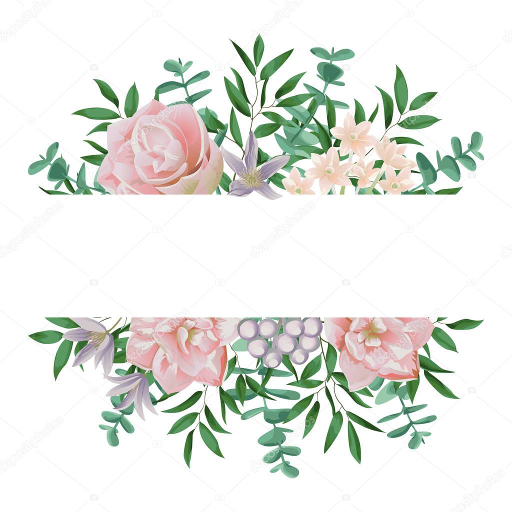 Template with Pink Flowers