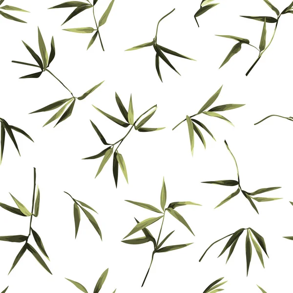 Bambou Chaotique motif sans couture sur fond blanc — Image vectorielle