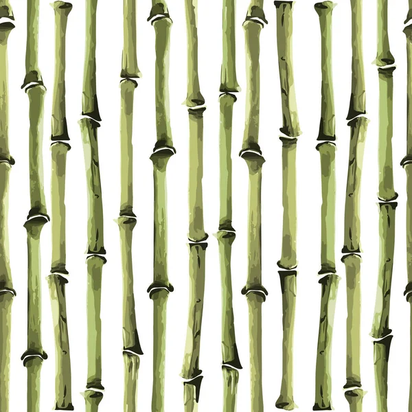 Bambù senza cuciture modello verticale su sfondo bianco — Vettoriale Stock
