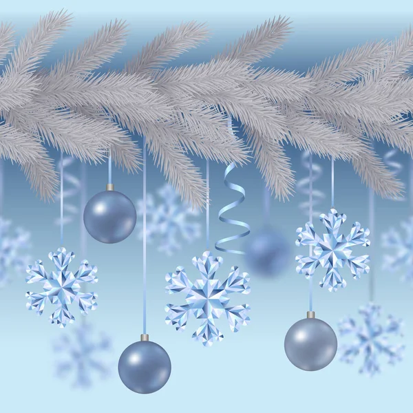 Noël et Nouvel An vectoriel frontière sans couture — Image vectorielle