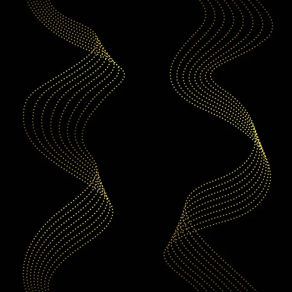 Abstrato onda ouro pontos horizonte sem costura padrão — Vetor de Stock