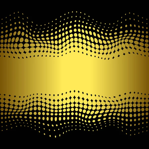Abstrat halftone Goldpunkte Horizont nahtloses Muster — Stockvektor