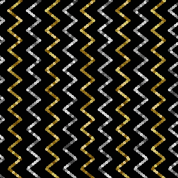 Pailletten Vektor nahtlose Muster. abstrakte Zick-Zack-Wiederholung — Stockvektor