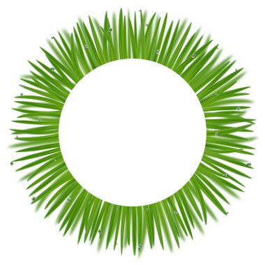 Bokeh etkisindeki çimenden yuvarlak çerçeve