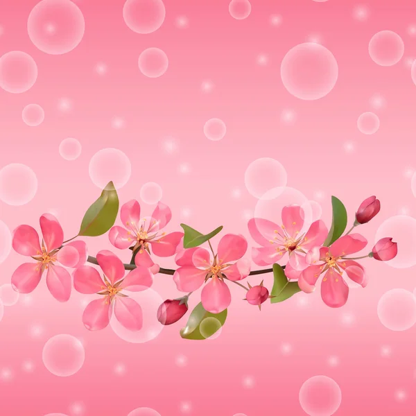 Patrón Sin Costuras Con Flor Cerezo Sakura Flores Almendras Para — Vector de stock