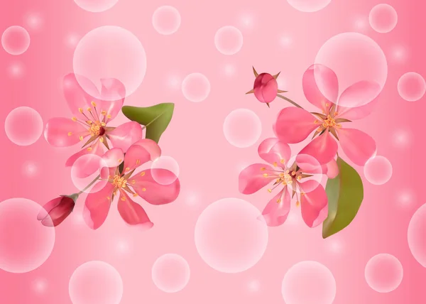 Patrón Sin Costuras Con Flor Cerezo Sakura Flores Almendras Para — Vector de stock