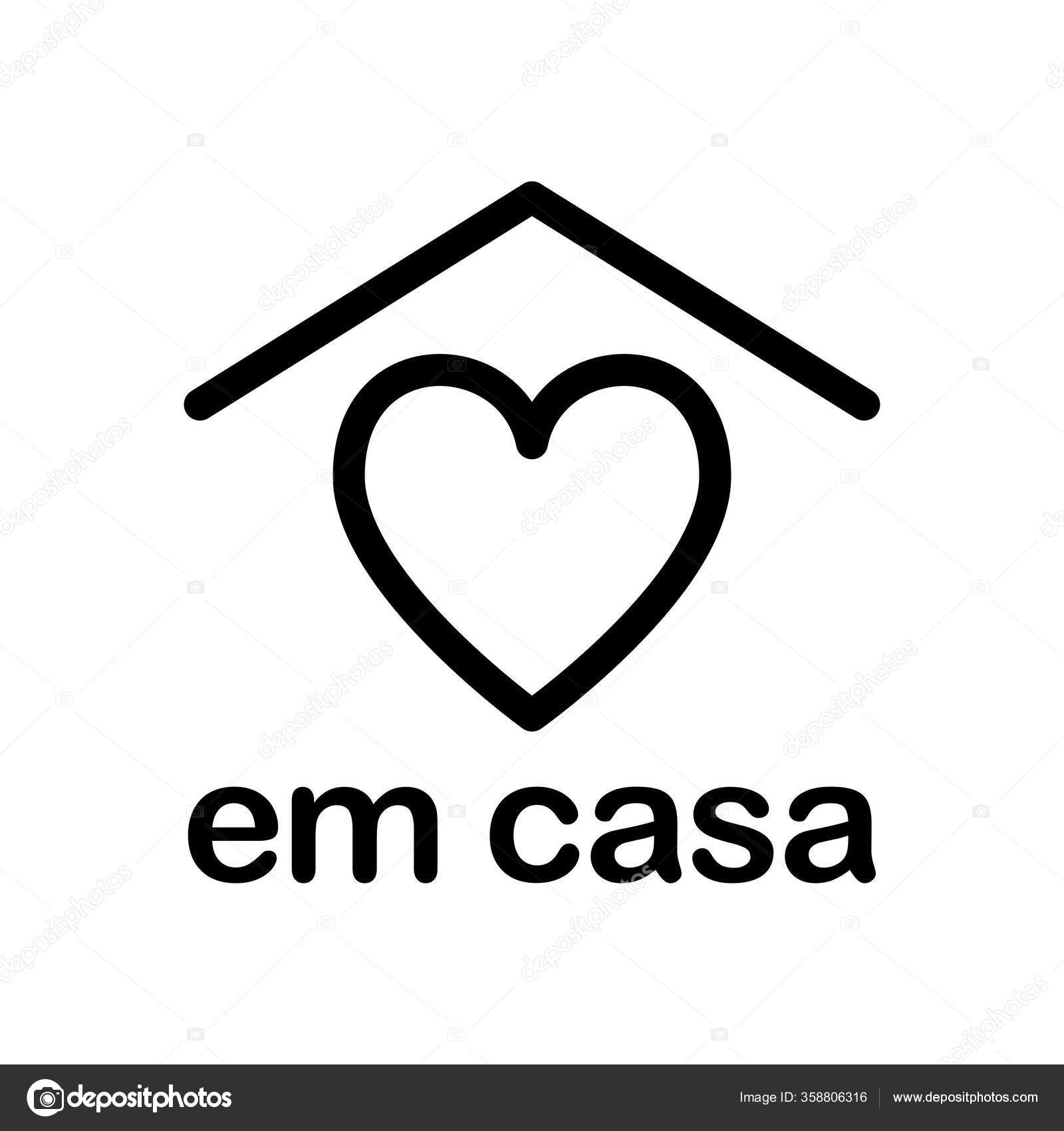 Stay Home Icon Portuguese Language Casa Staying Home Coronavirus Pandemic Stock Vector Image By C Kronalux