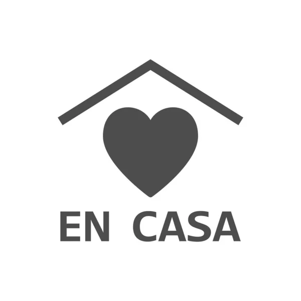 Stay Home Ícone Espanhol Quedate Casa Ficar Casa Durante Uma — Vetor de Stock
