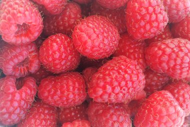 parlak kırmızı sulu ahududu arkaplanının fotoğrafı, sağlıklı lezzetli yemekler. Vitamin ve detoks için yiyecek ve zayıflamış.